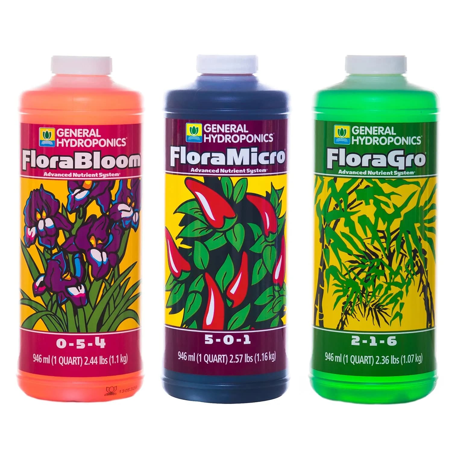 General Hydroponics Flora Series Nutrient System 2.84 L (96 Fl Oz) | 3-Part Hydroponic Feed for All Growth Stages - main product image