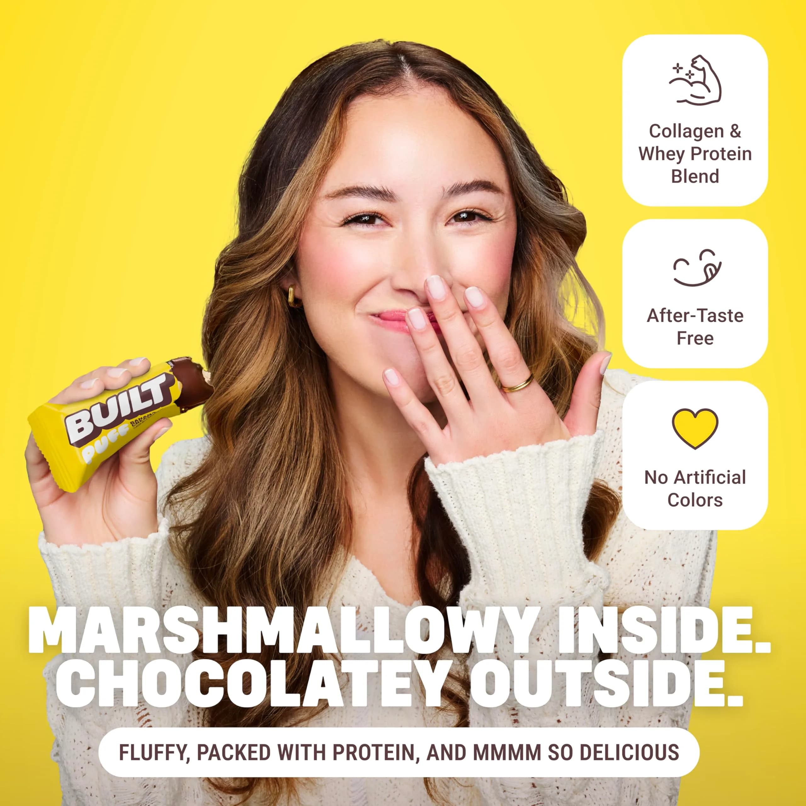 BUILT Puff Protein Bars Banana Cream Pie 17g (0.5 oz) | 17g Protein, Low Sugar, Gluten-Free - view 5