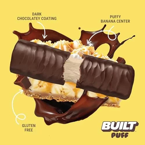 BUILT Puff Protein Bars Banana Cream Pie 17g (0.5 oz) | 17g Protein, Low Sugar, Gluten-Free thumbnail 2