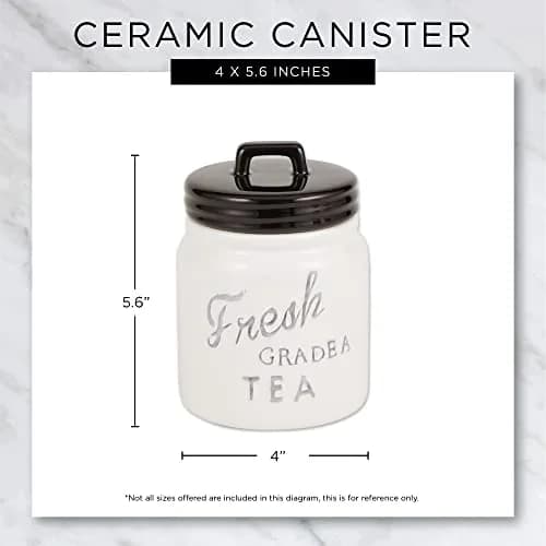 DII Ceramic Kitchen Canister Set with Bamboo Lids, 3-Piece Set (4.5"L x 4.5"W x 5.5"H, 6 Cups Total) | Airtight Seal for Dry Food Storage thumbnail 8