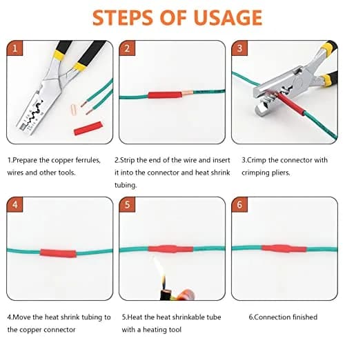 Teansic Copper Wire Ferrules Kit, 250Pcs, 7 Sizes, Non Insulated, Copper, AWG 8-18 | Reliable Electrical Connectors thumbnail 6