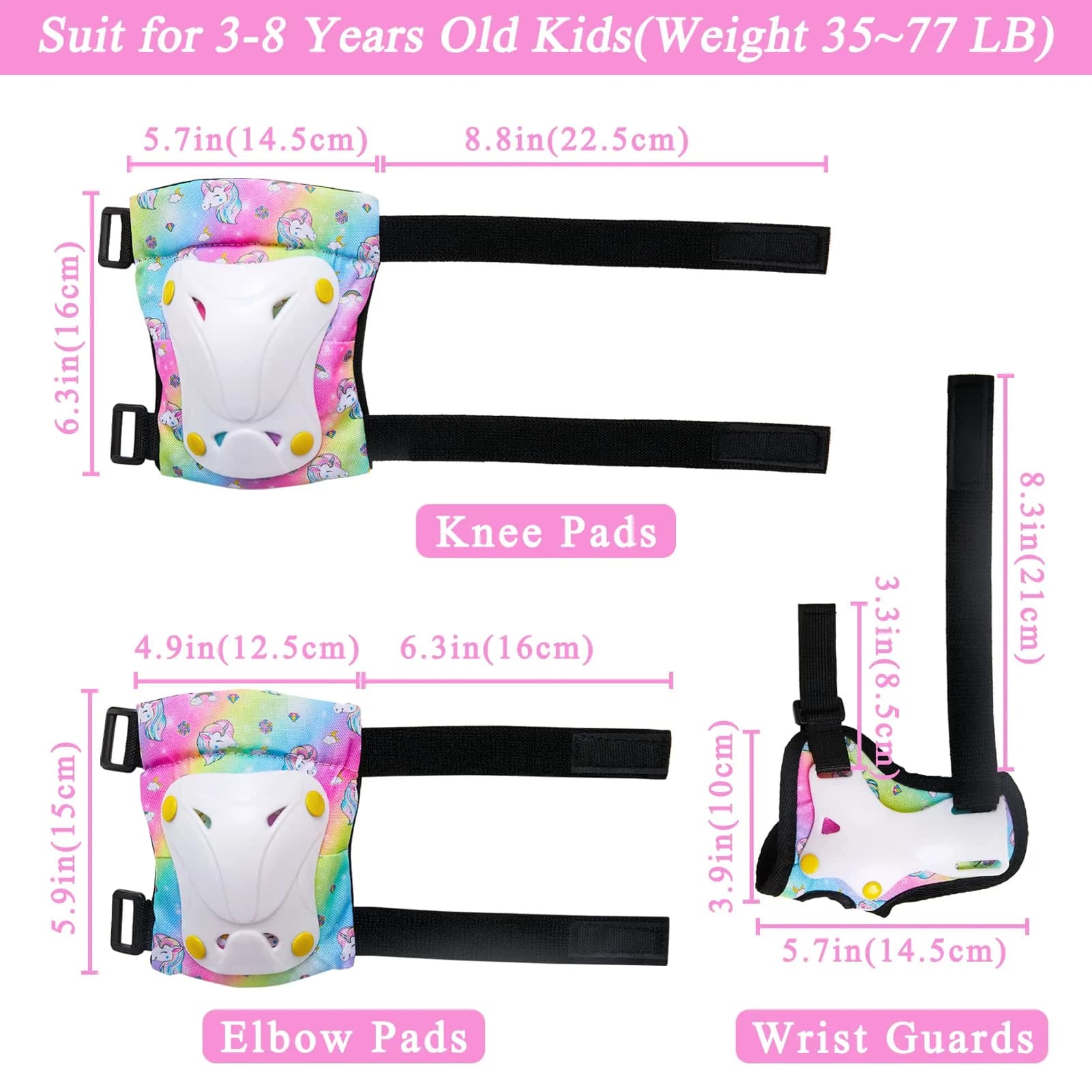 FIODAY Kids Protective Gear Set with Drawstring Bag | Small Size (3-8 Years) - view 4