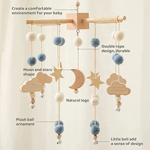 JETM·HH Boho Star Moon Baby Mobile for Crib | 12.7 cm (5 inches) Diameter thumbnail 4