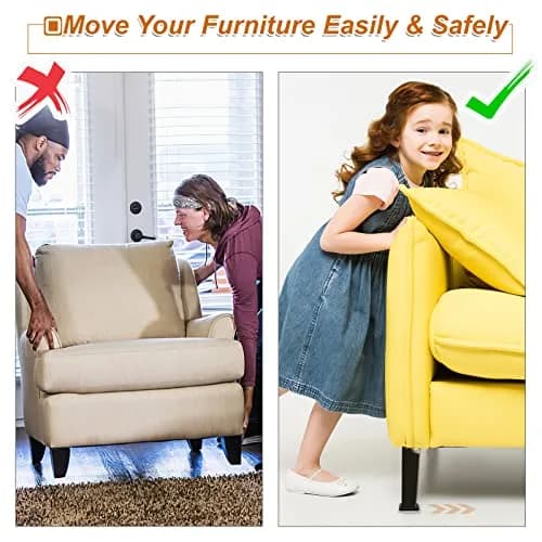 EASTWONDER Furniture Sliders for Carpet & Hardwood Floors, 16 Pack 2 Inch | Heavy Duty Adhesive, Easy Floor Protection thumbnail 4