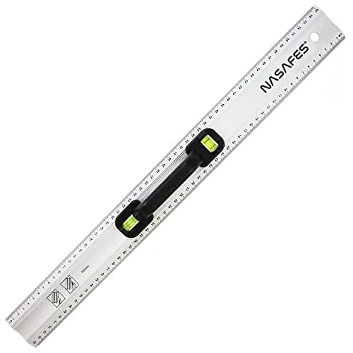 Nasafes Aluminum Straight Edge Ruler with Handle, 55cm (21.6") | Safe Cutting & Measuring Tool thumbnail 1