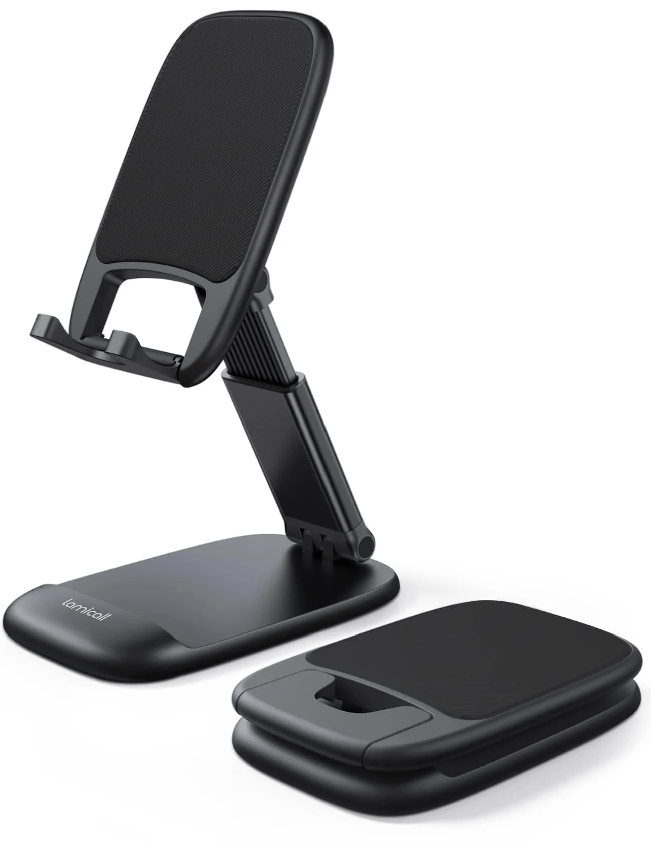 Lamicall Adjustable Phone Stand for Desk, 3.2" Height Extension | Metal Base, Foldable, Universal Compatibility - main product image
