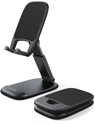 Lamicall Adjustable Phone Stand for Desk, 3.2" Height Extension | Metal Base, Foldable, Universal Compatibility thumbnail 1