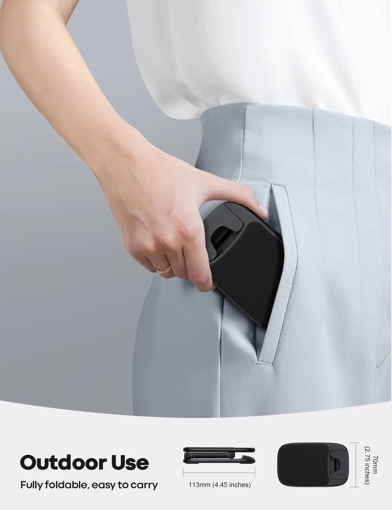 Lamicall Black Portable Phone Stand | Adjustable Height & Angle Desk Accessory for Mobile Devices - view 4