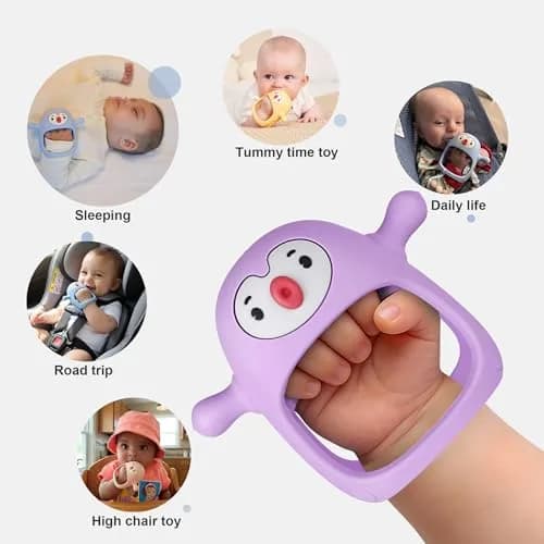 Smily Mia Penguin Teether | BPA-Free Silicone Baby Teething Toy for 0-6 Months thumbnail 5