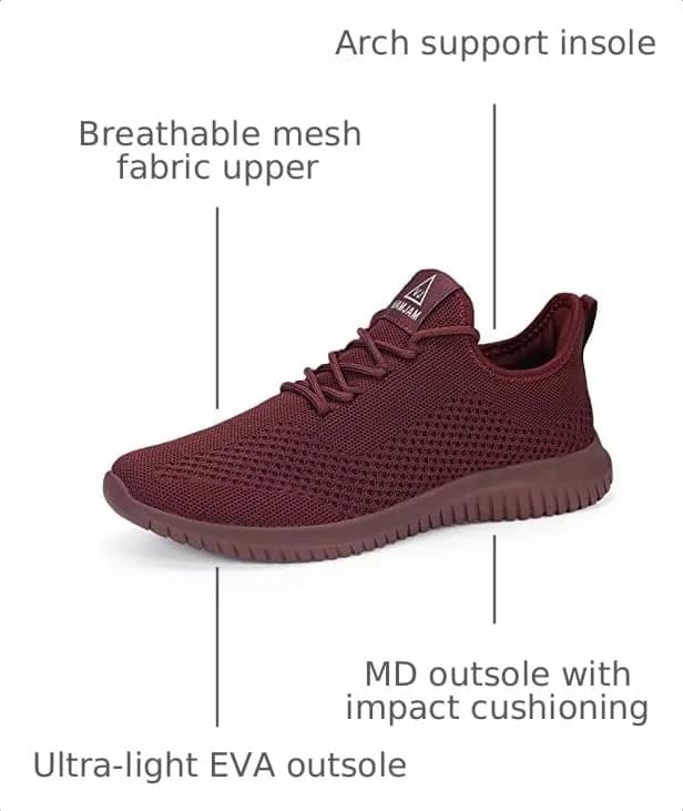 VAMJAM Men's Running Shoes Ultra Lightweight Breathable Walking Shoes Non Slip Athletic Sneakers Size 9 | Mesh Workout Casual thumbnail 3