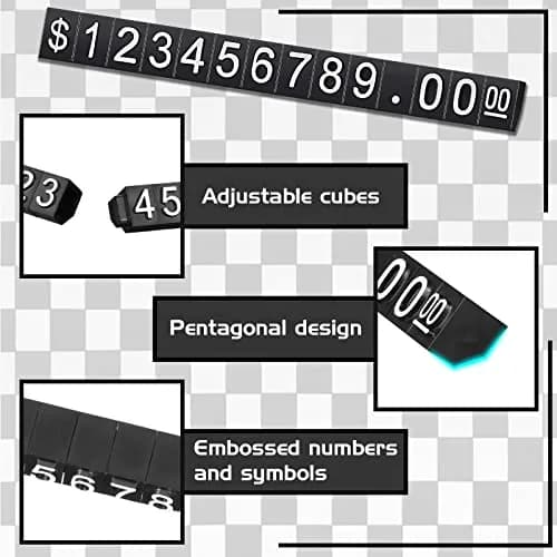 Qunclay White Label Price Display Cubes 50 Sets | Adjustable Number Letter Tags for Retail thumbnail 6