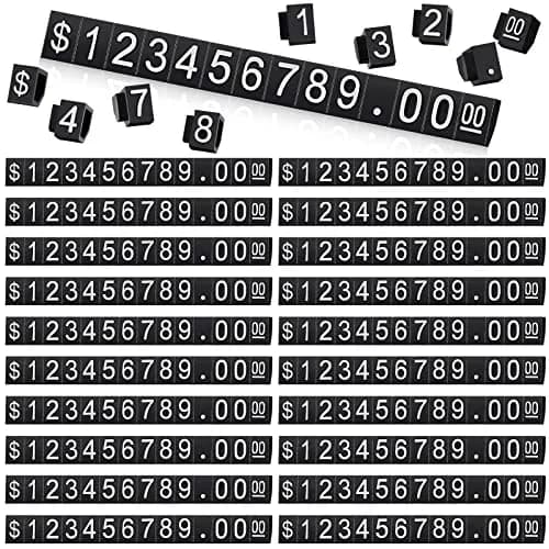 Qunclay White Label Price Display Cubes 50 Sets | Adjustable Number Letter Tags for Retail thumbnail 1