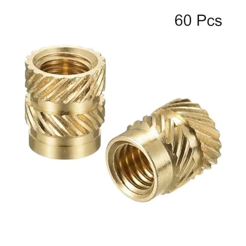 uxcell Knurled Insert Nuts, 60Pcs M5 x 8mm L x 7mm OD | Brass Heat Set for 3D Printing thumbnail 3