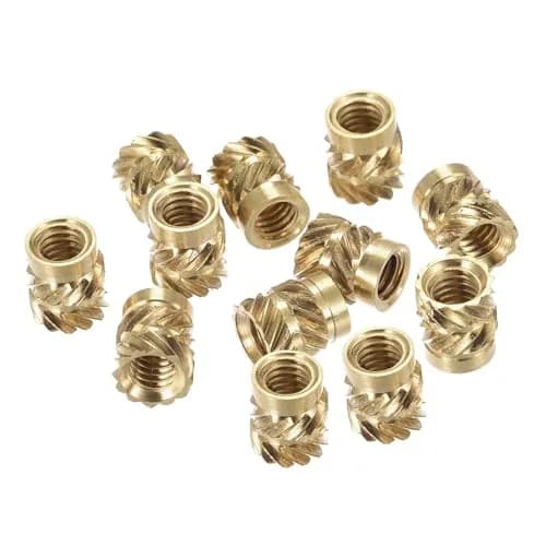uxcell M4 x 7mm L x 6mm OD Brass Knurled Insert Nuts (60 Pcs) | Heat Set Embedment Nut for 3D Printing thumbnail 1