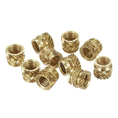 uxcell M5 x 6mm L x 7mm OD Brass Knurled Insert Nuts (30 Pcs) | Thread Size M5 x 0.8mm thumbnail 1