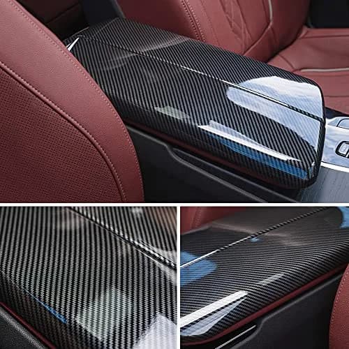 CHUANGHUI BMW 5 Series G30 & 6 Series GT Center Armrest Box Cover | Carbon Fiber Style, 2pcs Set, Adhesive Installation thumbnail 3