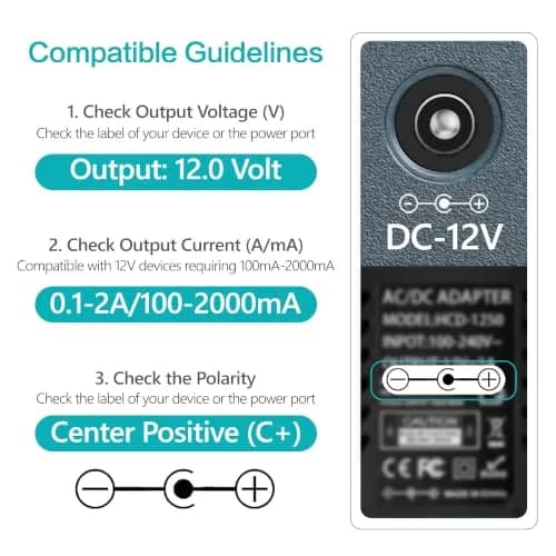 Lantisri 12V Power Cord for Seagate External Drive | UL Listed, 6ft Cable, 12V 2A Compatible with Seagate Backup Plus thumbnail 3