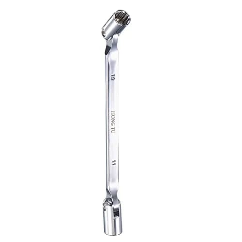 uxcell 12 Point Flexible Head Socket Wrench, 10mm x 11mm, Chrome Vanadium Steel, 200mm Length | 180° Rotation for Mechanical Repair thumbnail 5