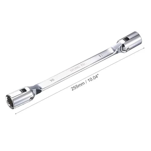uxcell 16mm x 17mm Flexible Head Socket Wrench | 180 Degree Rotation for Mechanical Repair thumbnail 2