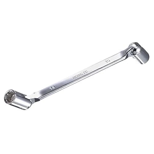 uxcell 12 Point Flexible Head Socket Wrench 14mm x 15mm | CR-V 180° Rotation for Mechanical Repair thumbnail 1