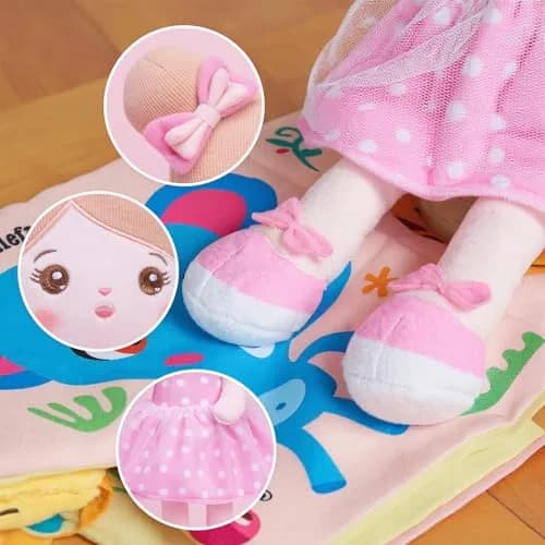 OUOZZZ Soft Plush Baby Doll 12.6 Inch (32 cm) Pink Dress Snuggle Buddy | Safe & Soft for Kids 3+ thumbnail 5