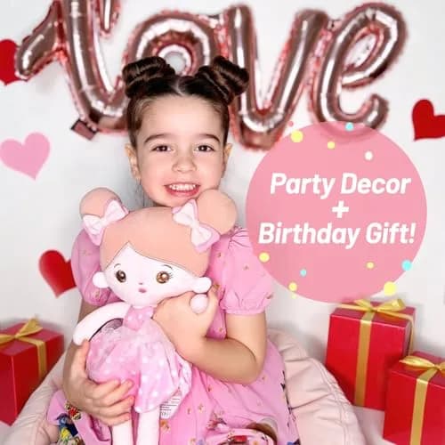 OUOZZZ Soft Plush Baby Doll 12.6 Inch (32 cm) Pink Dress Snuggle Buddy | Safe & Soft for Kids 3+ thumbnail 6