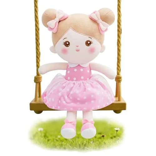 OUOZZZ Soft Plush Baby Doll 12.6 Inch (32 cm) Pink Dress Snuggle Buddy | Safe & Soft for Kids 3+ thumbnail 1