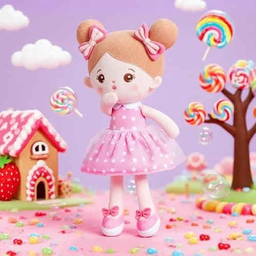 OUOZZZ Soft Plush Baby Doll 12.6 Inch (32 cm) Pink Dress Snuggle Buddy | Safe & Soft for Kids 3+ thumbnail 3