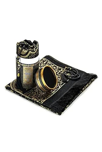 ihvan online Purple Prayer Rug with Beads - 117cm x 71cm (46" x 28") | Soft Taffeta Islamic Janamaz thumbnail 3