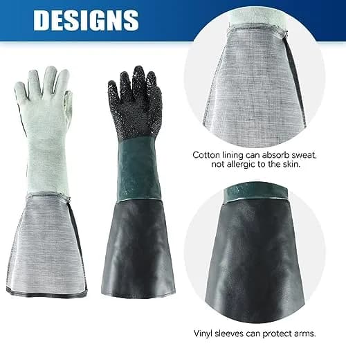 ATPEAM Heavy Duty Sandblasting Gloves 60cm (23.6") | Double-Sewn Seams for Durability thumbnail 4