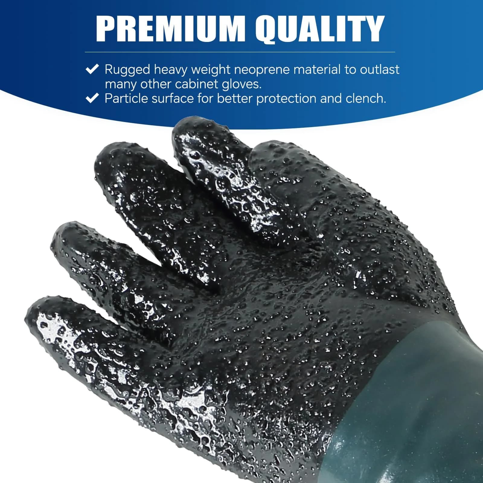 ATPEAM Heavy Duty Sandblasting Gloves 60cm (23.6") | Double-Sewn Seams for Durability - view 3