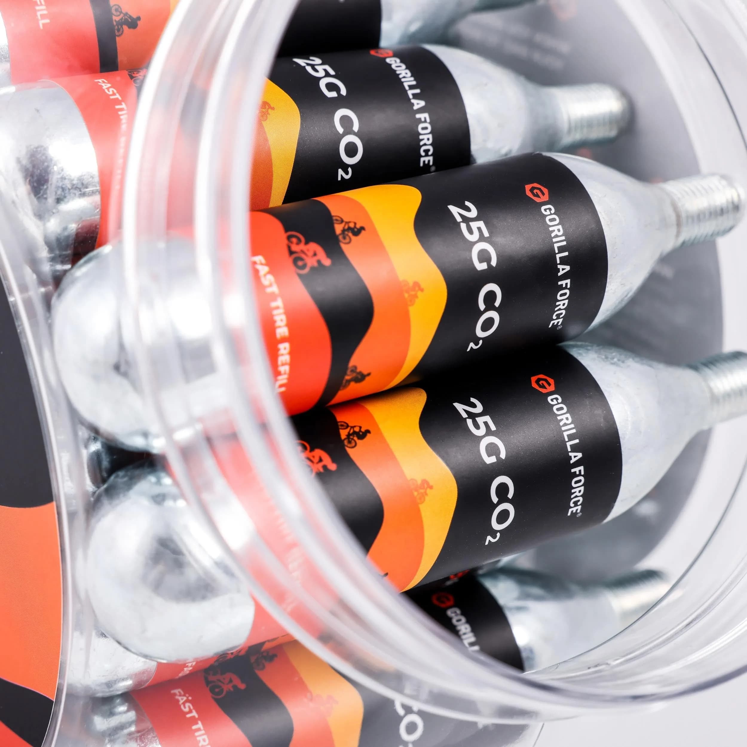 Gorilla Force 25g CO2 Cartridges for Bikes - 25 Pack | Fast Flat Repair - view 5