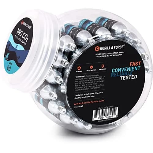 Gorilla Force 16g CO2 Cartridges 40-Pack | Threaded Refills for Bike Tire Inflators thumbnail 4