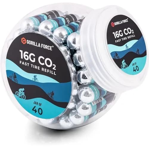 Gorilla Force 16g CO2 Cartridges 40-Pack | Threaded Refills for Bike Tire Inflators thumbnail 1