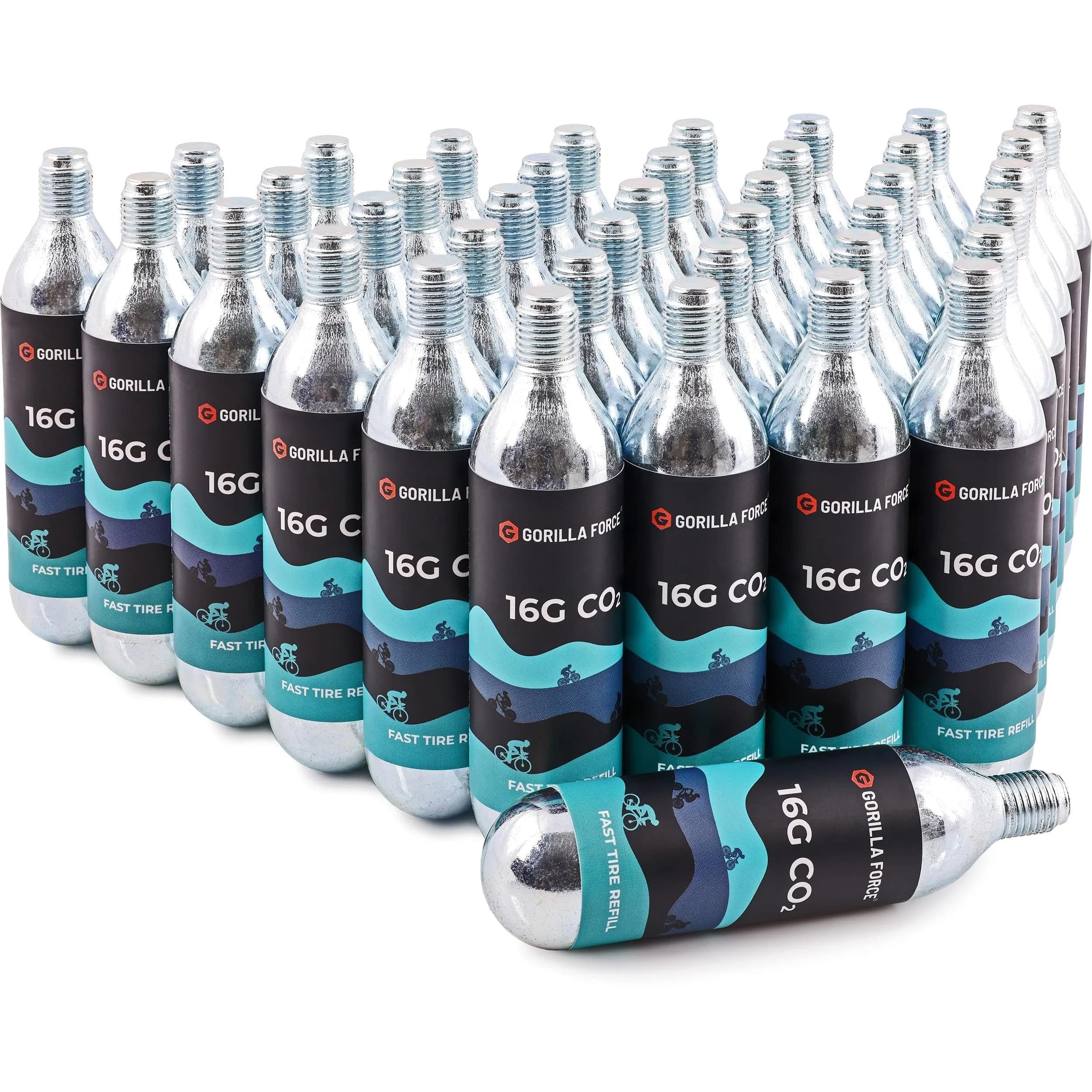 Gorilla Force 16g CO2 Cartridges (40 Count) | Universal Bike Tire Inflator Refills - view 3