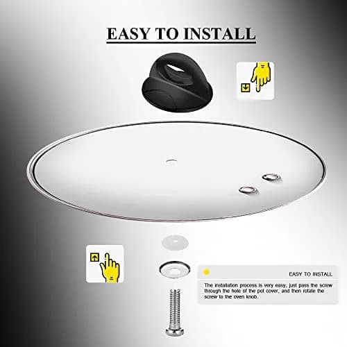 SENLIXIN Universal Pot Lid Handle Knob Replacement for Glass Casserole Saucepan Kettle Cover - Black (1-Pack) thumbnail 3
