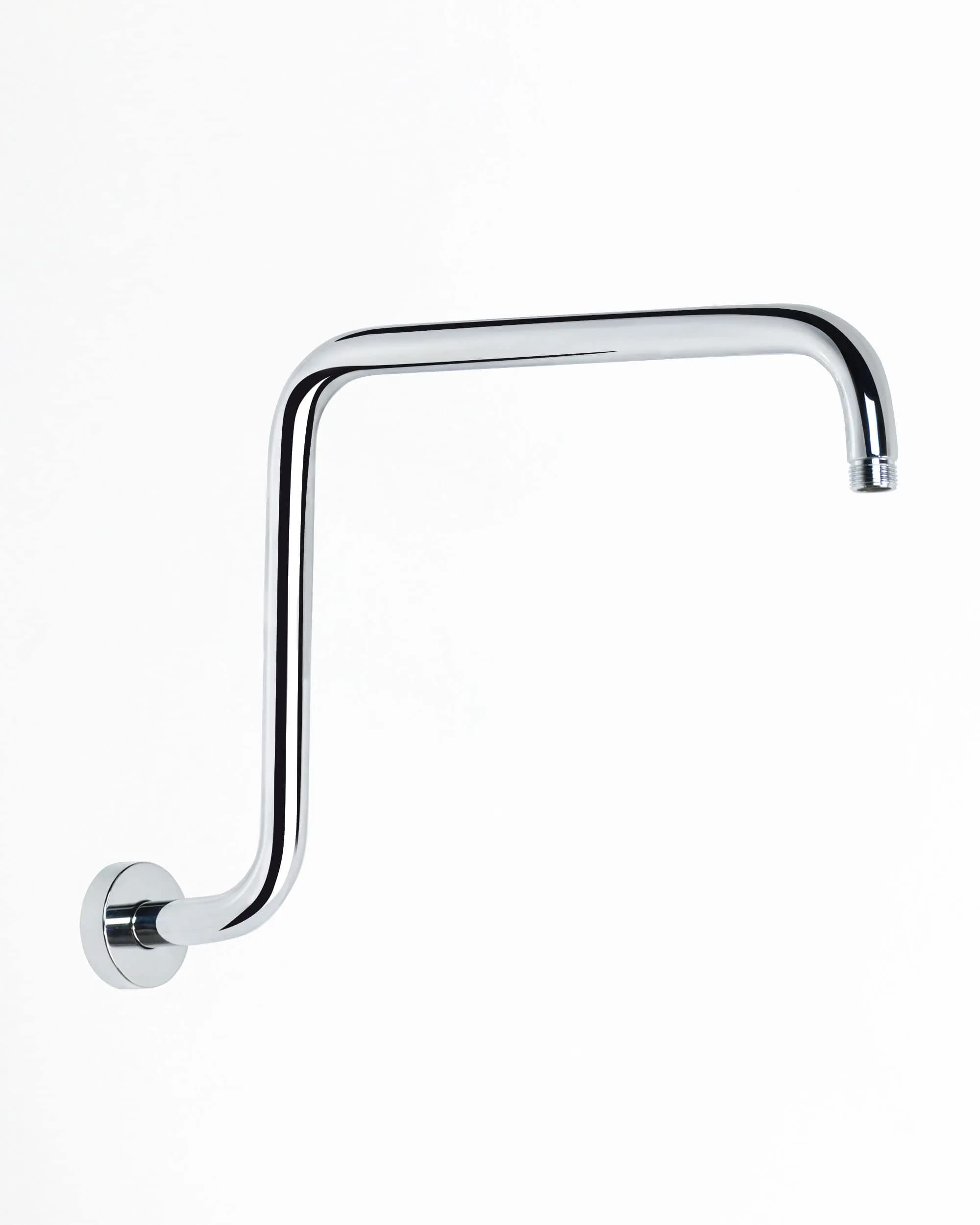 PHASAT S-Shaped Shower Arm 41cm (16.65") with Flange | High Rise Chrome Extension for Rainfall Shower Heads - main product image
