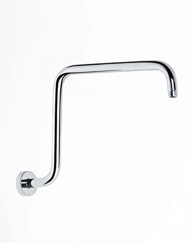PHASAT S-Shaped Shower Arm 41cm (16.65") with Flange | High Rise Chrome Extension for Rainfall Shower Heads thumbnail 1
