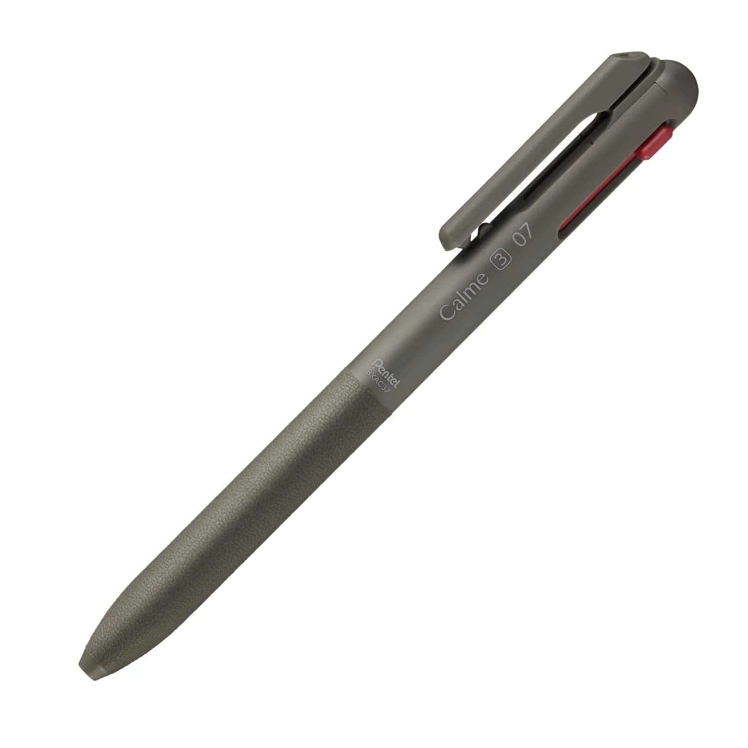 Pentel BXAC37D Calme Ballpoint Pen 0.7mm | Attenuated Click Sound, Leather Grip, Refillable, 3 Colors