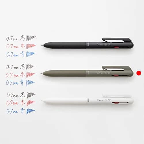 Pentel BXAC37D Calme Ballpoint Pen 0.7mm | Attenuated Click Sound, Leather Grip, Refillable, 3 Colors thumbnail 6