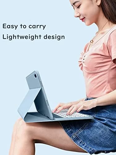 HENGHUI Keyboard Case for iPad Air 13" (M3/M2) & iPad Pro 12.9" (6th/5th/4th/3rd Gen) | Cute Round Key Detachable BT Cover (Black) thumbnail 7