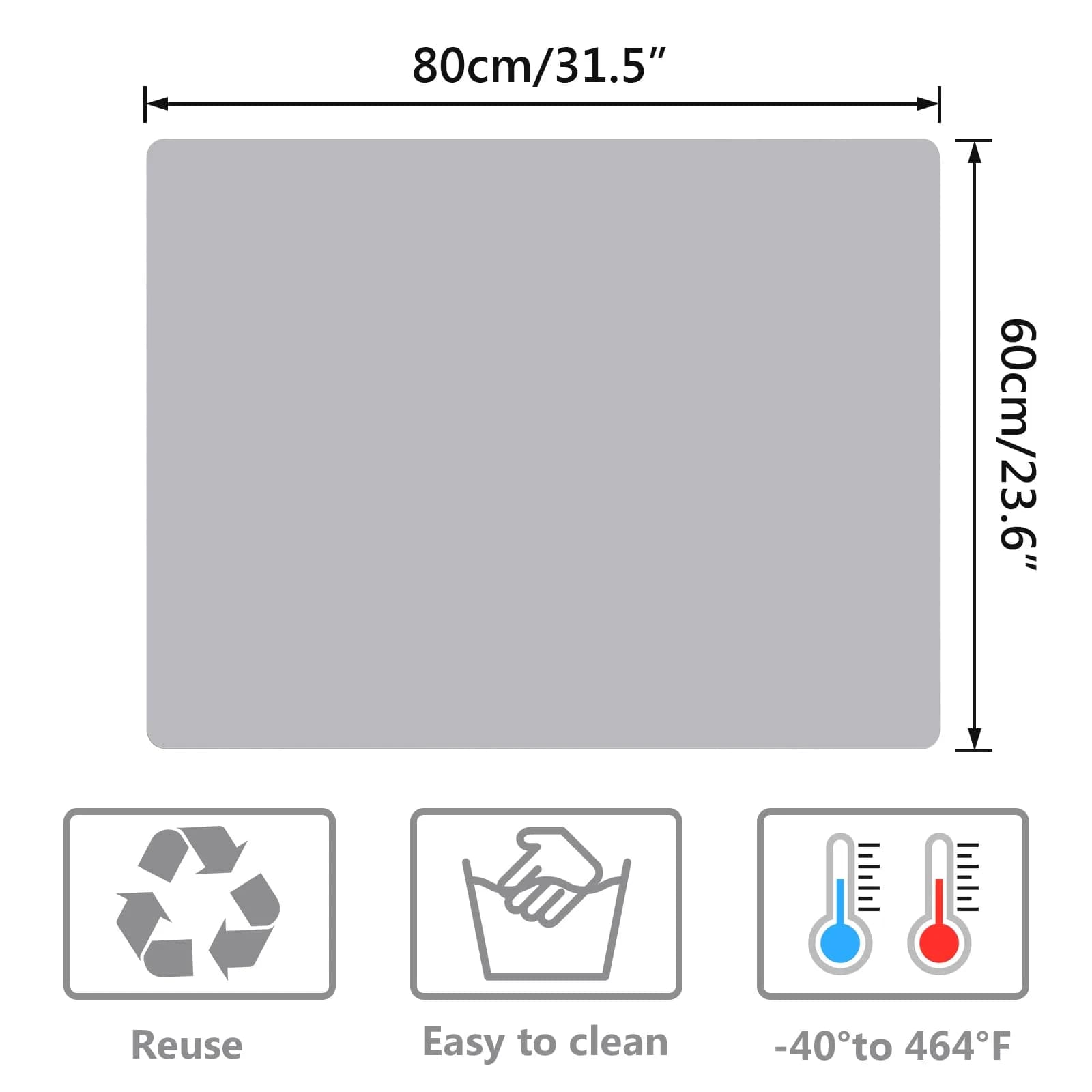 Gartful Oversize Silicone Craft Mat 80cm x 60cm (31.5" x 23.6") | Protects Surfaces from Resin, Paint & Heat - view 2