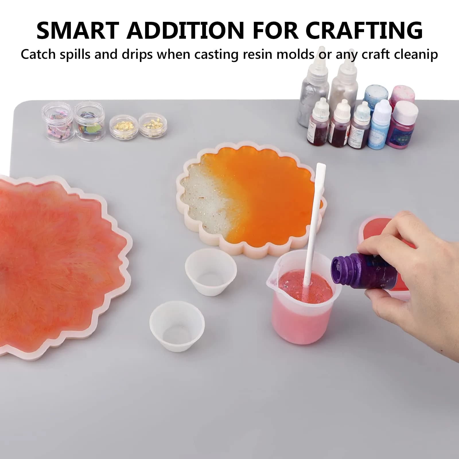 Gartful Oversize Silicone Craft Mat 80cm x 60cm (31.5" x 23.6") | Protects Surfaces from Resin, Paint & Heat - view 4