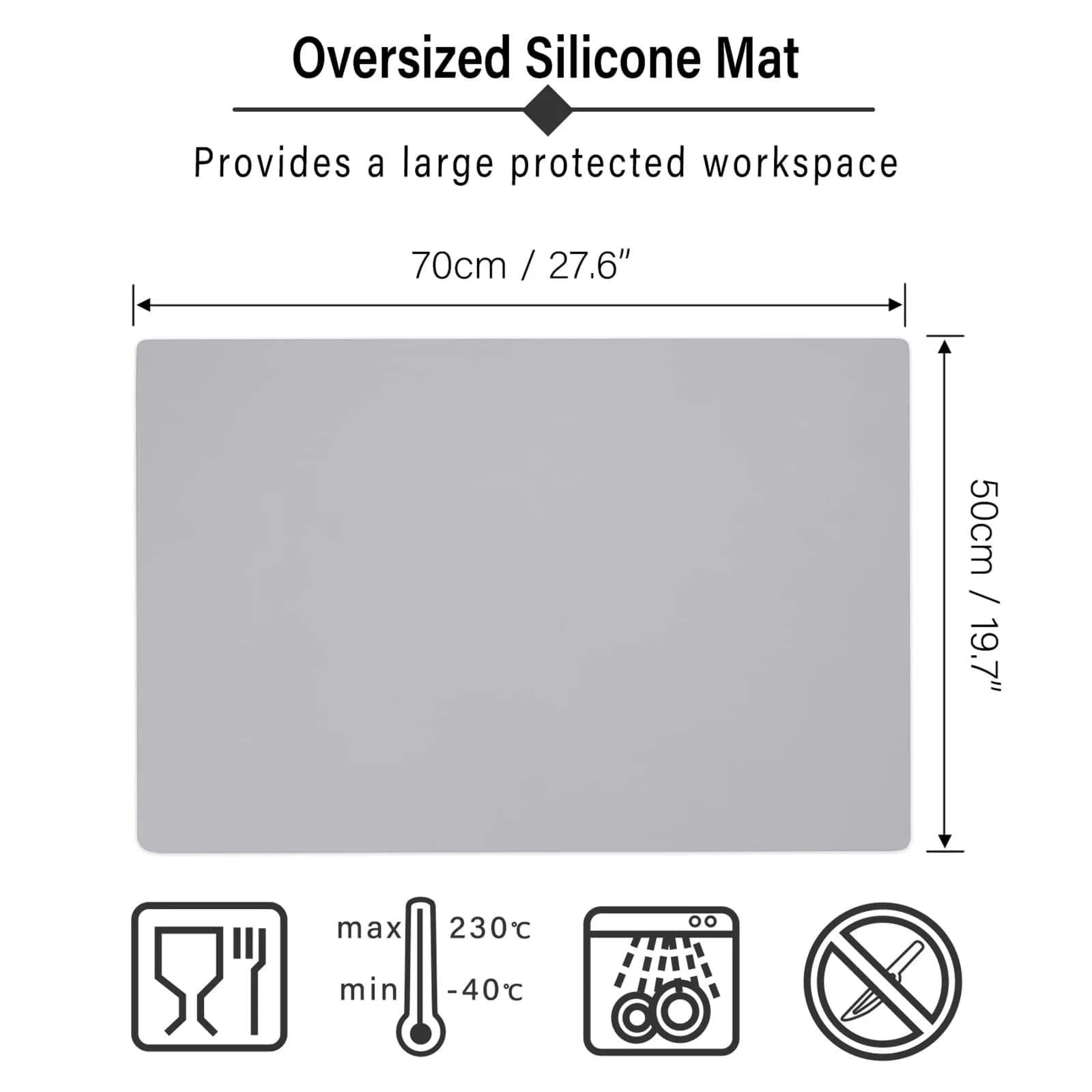 Gartful Silicone Craft Sheet Large 70x50cm (27.6"x19.7") | Protects Surfaces from Resin, Paint & Heat - view 2