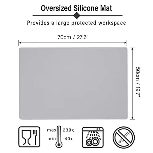 Gartful Silicone Craft Sheet Large 70x50cm (27.6"x19.7") | Protects Surfaces from Resin, Paint & Heat thumbnail 2