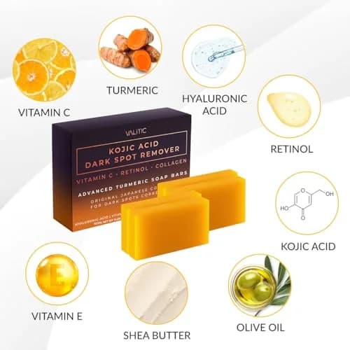 VALITIC Kojic Acid Dark Spot Remover Soap Bars 100g (3.52oz) 4-Pack | Japanese Complex for Even Tone & Glow thumbnail 5