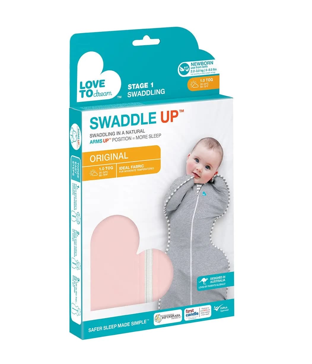 Love to Dream Swaddle Up Baby Sleep Sack 1.0 TOG 156g (5.5oz) Dusty Pink | Helps Baby Self-Soothe & Sleep Longer - view 5