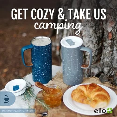 Ello Campy 18oz Insulated Stainless Steel Travel Mug with Handle, Black | Leakproof, Keeps Hot 5h & Cold 20h thumbnail 4