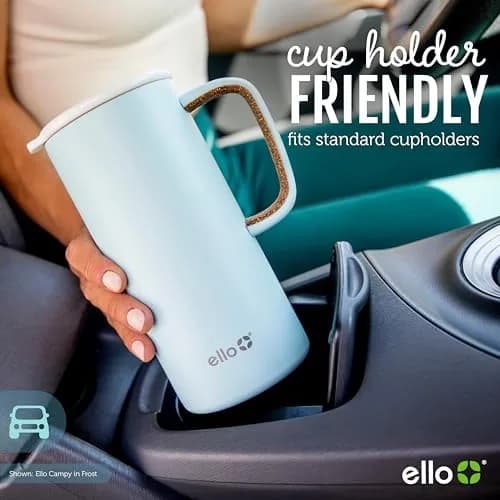 Ello Campy 18oz Insulated Stainless Steel Travel Mug with Handle, Black | Leakproof, Keeps Hot 5h & Cold 20h thumbnail 5