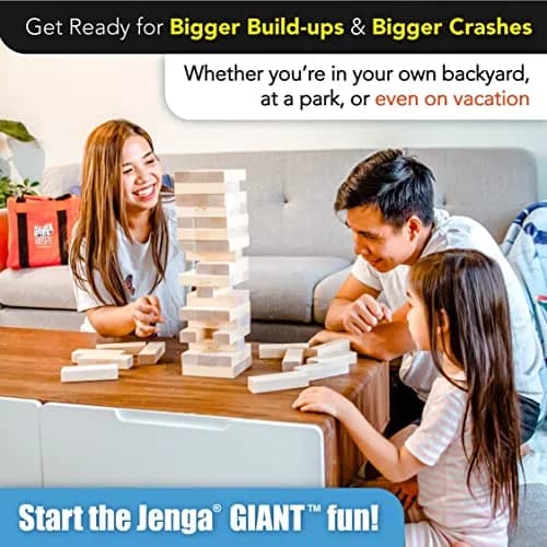 Jenga Giant - Hardwood Blocks - Stacks to Over 3 feet | Officially Licensed Giant Jenga Game thumbnail 5